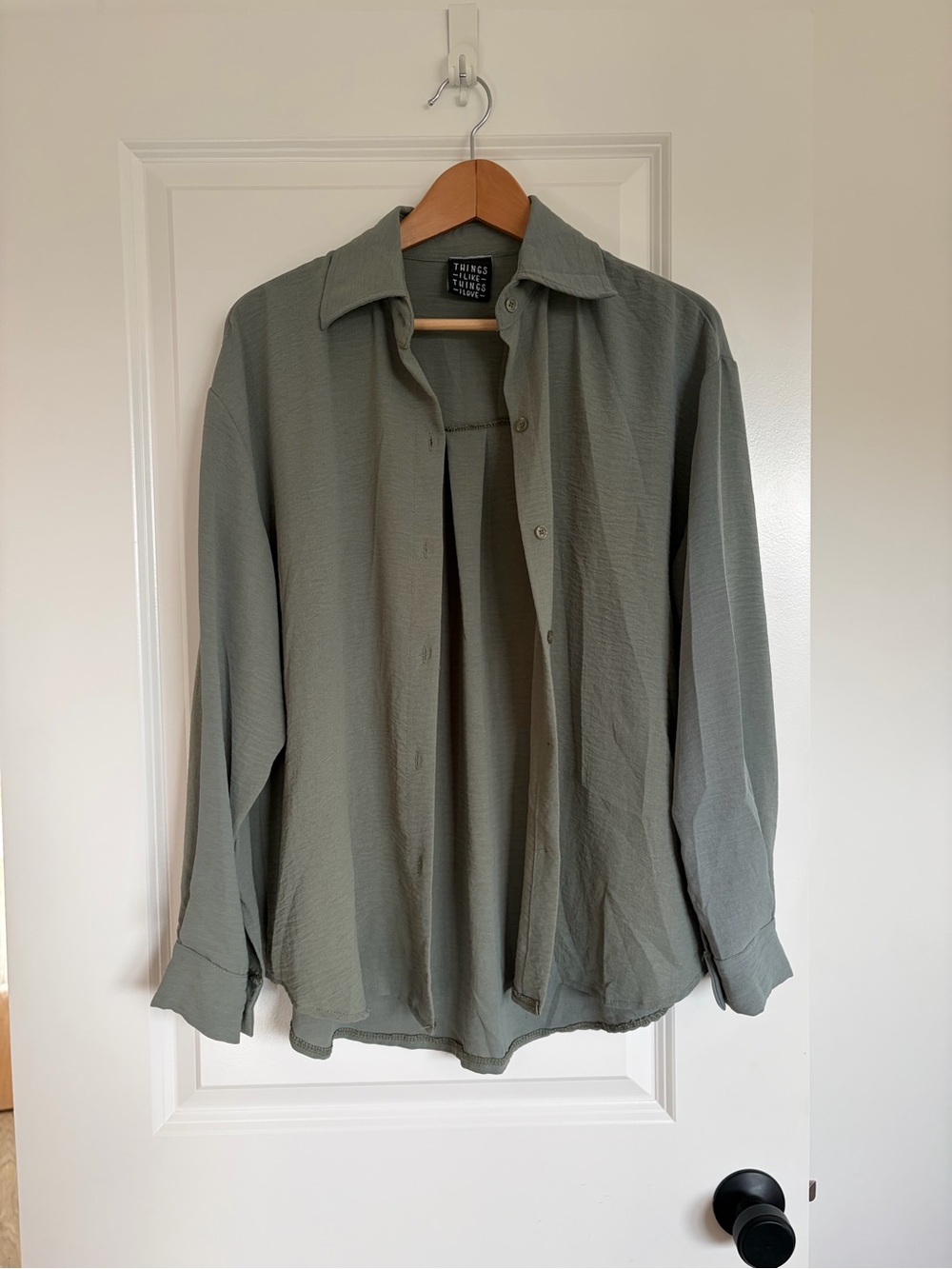 Lightweight Sage Green Button-Up Shirt from Amsterdam